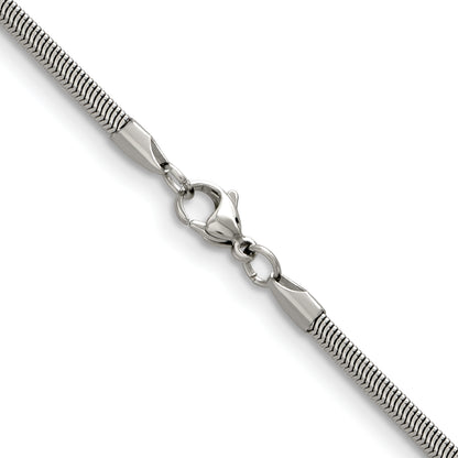 Stainless Steel Chisel Polished 4.2mm 24 Inch Flat Snake Chain