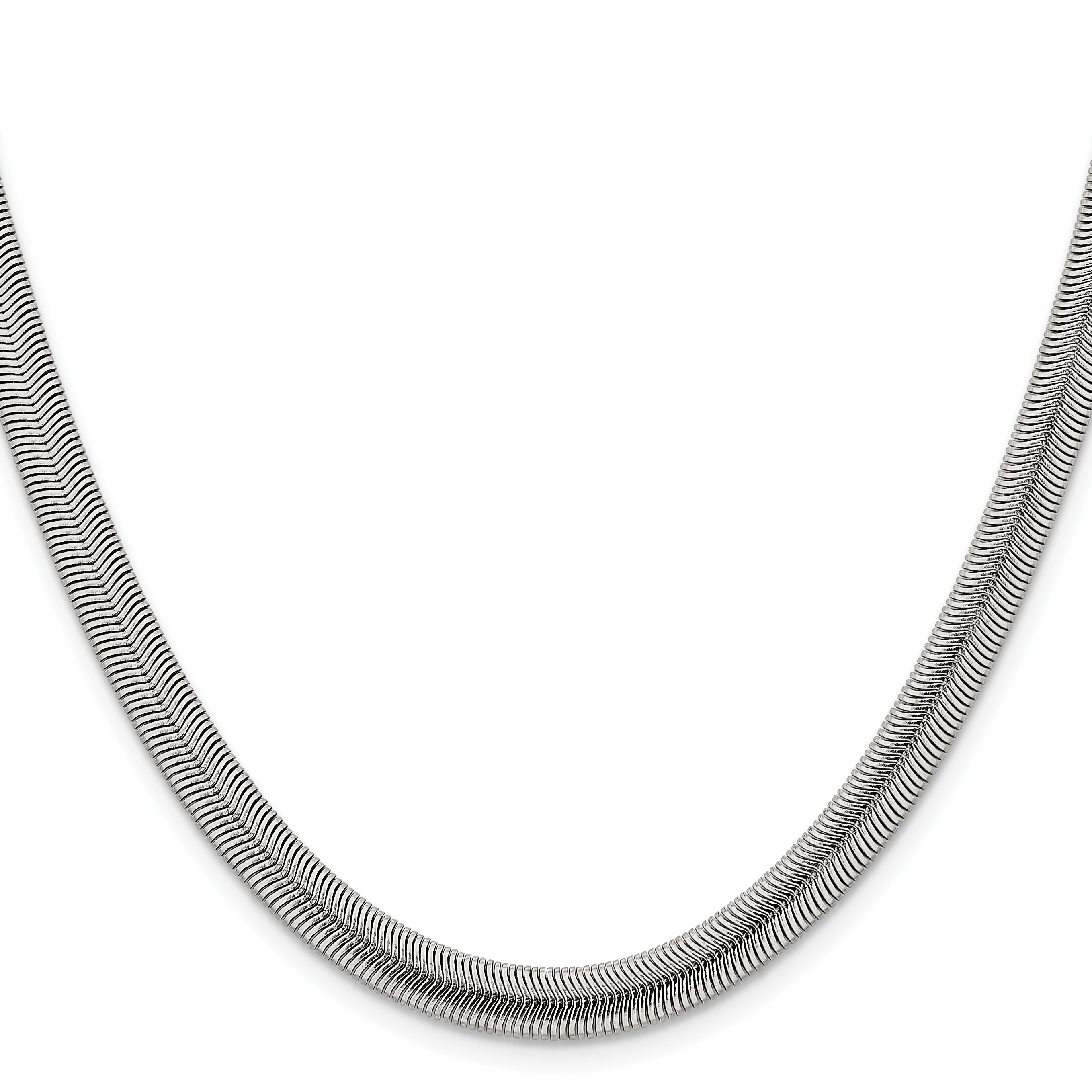 Stainless Steel Chisel Polished 6.2mm 24 Inch Flat Snake Chain