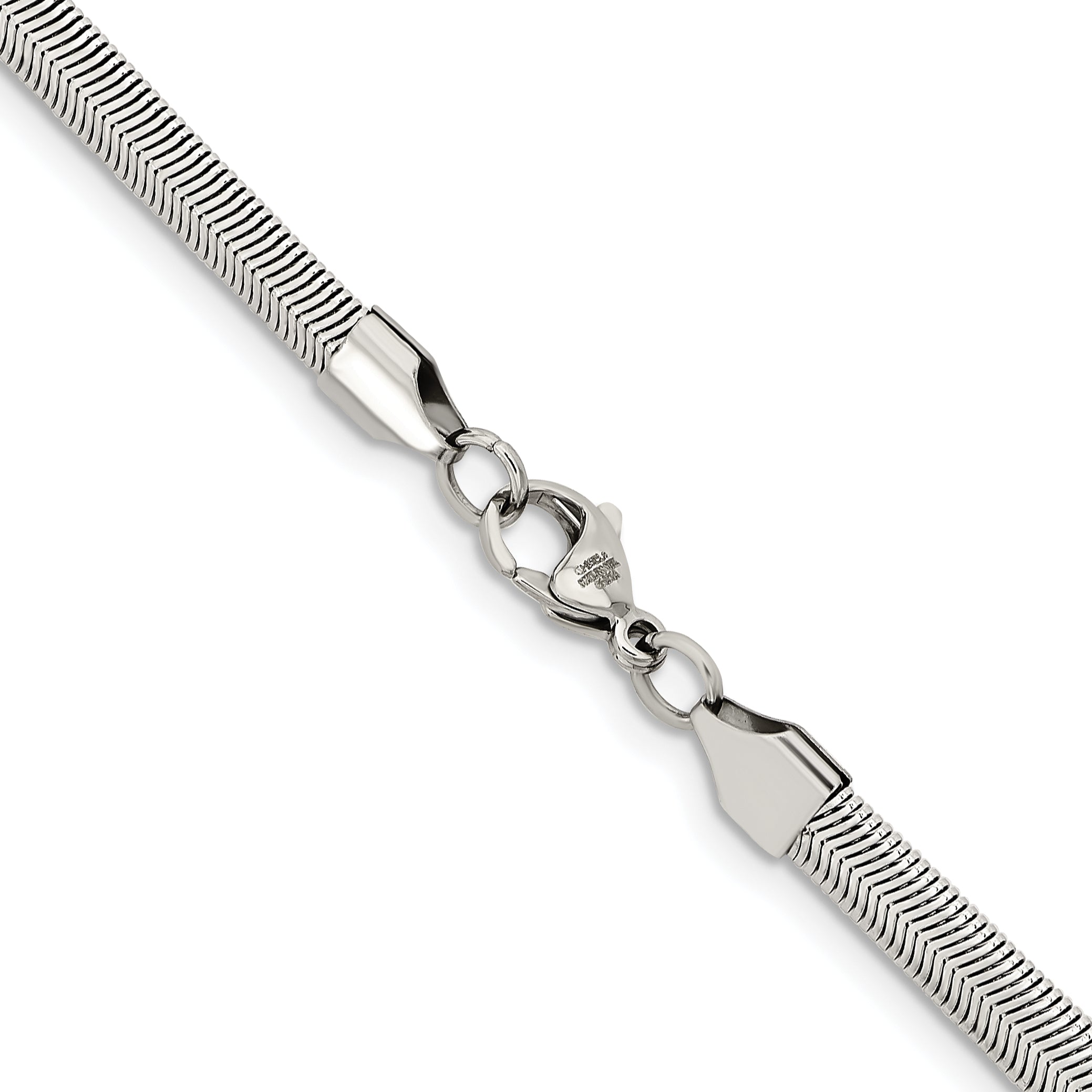 Stainless Steel Chisel Polished 6.2mm 24 Inch Flat Snake Chain