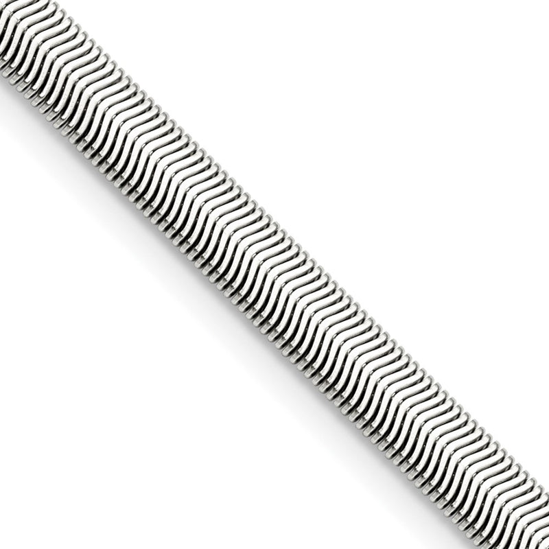 Stainless Steel Chisel Polished 6.2mm 20 Inch Flat Snake Chain Necklace