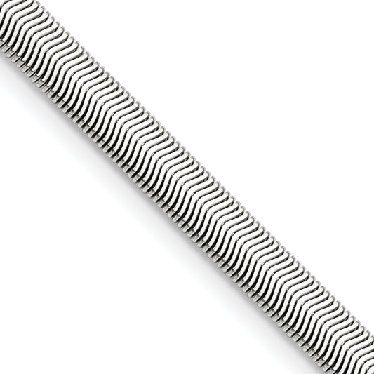 Stainless Steel Chisel Polished 6.2mm 24 Inch Flat Snake Chain