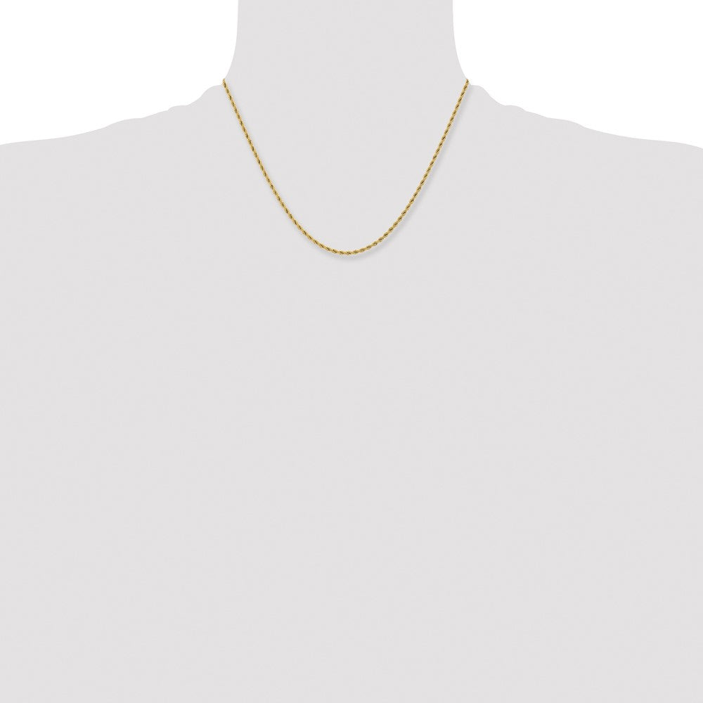 Stainless Steel Chisel Polished Yellow Ip-Plated 2.4mm Rope Chain Necklace