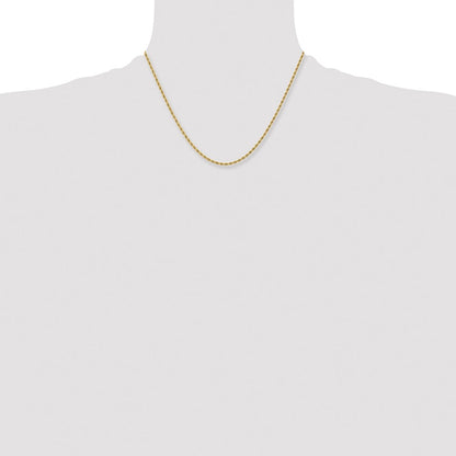 Stainless Steel Chisel Polished Yellow Ip-Plated 2.4mm Rope Chain Necklace