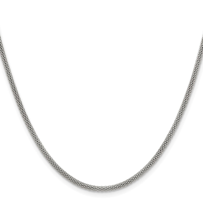 Stainless Steel Chisel Polished 2.5mm 30 Inch Bismark Chain Necklace