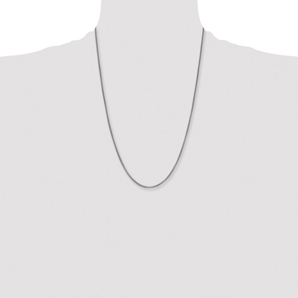 Stainless Steel Chisel Polished 2.5mm 24 Inch Bismark Chain Necklace