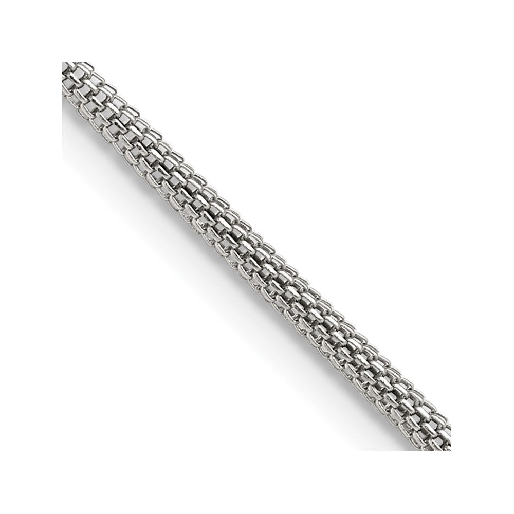 Stainless Steel Chisel Polished 2.5mm 24 Inch Bismark Chain Necklace