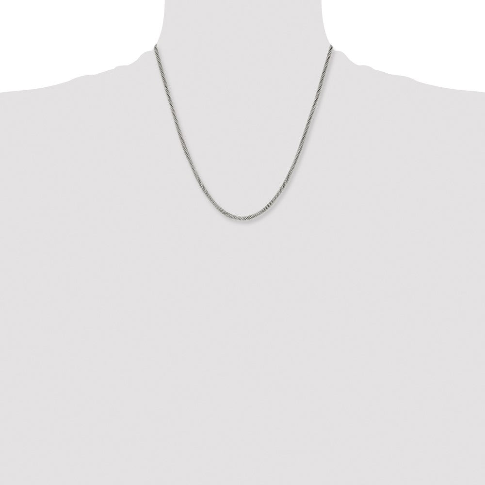 Stainless Steel Chisel Polished 3.2mm 20 Inch Bismark Chain Necklace