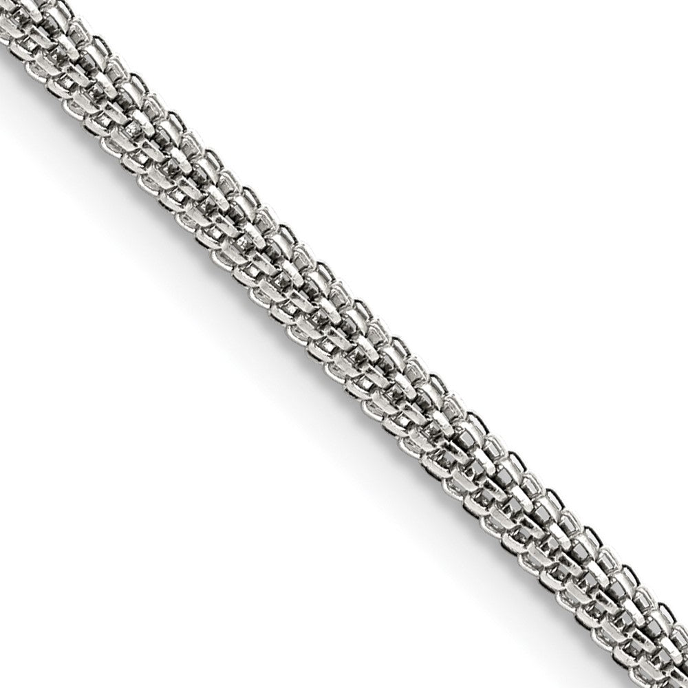 Stainless Steel Chisel Polished 3.2mm 24 Inch Bismark Chain Necklace