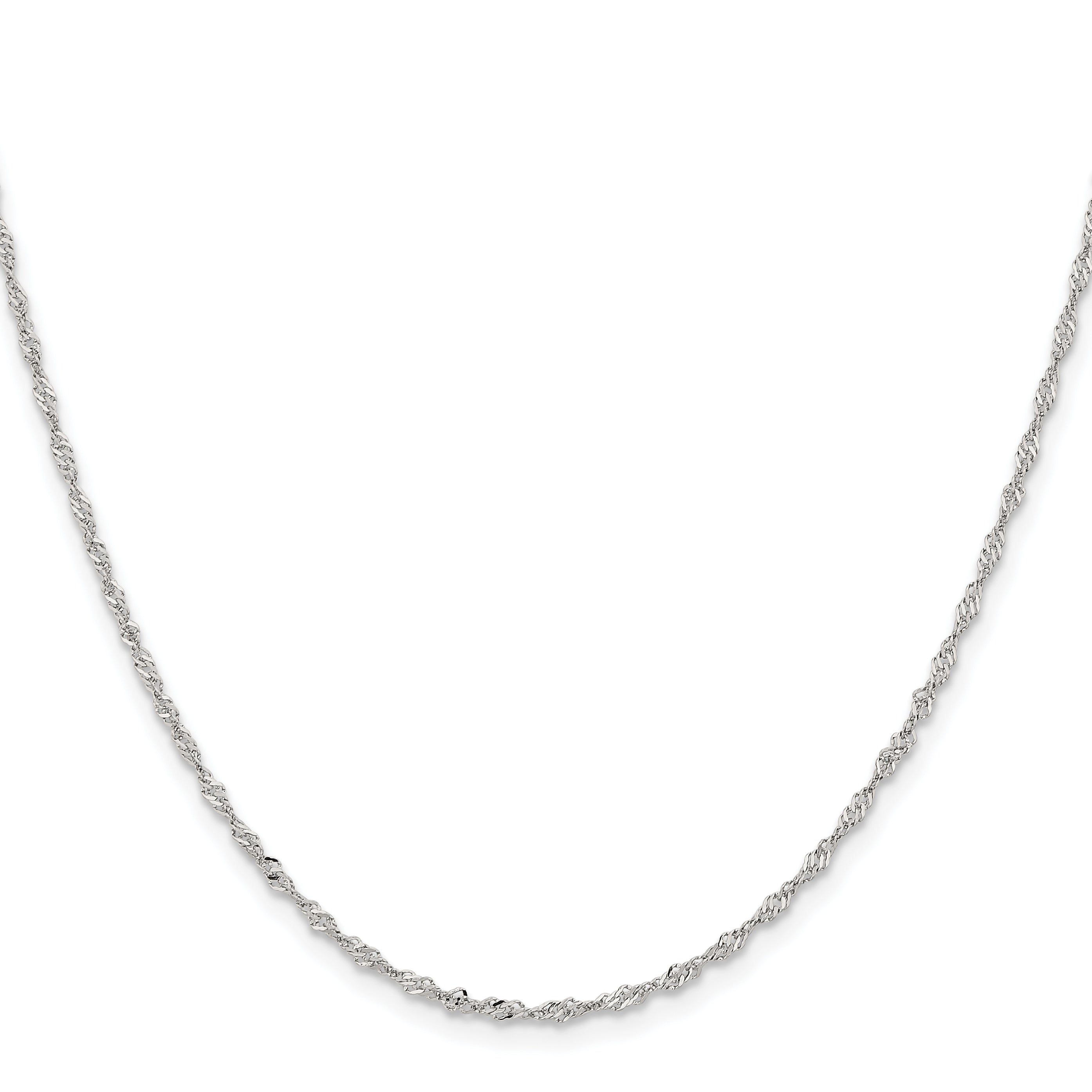 Stainless Steel Chisel Polished 2mm 18 Inch Singapore Chain Necklace