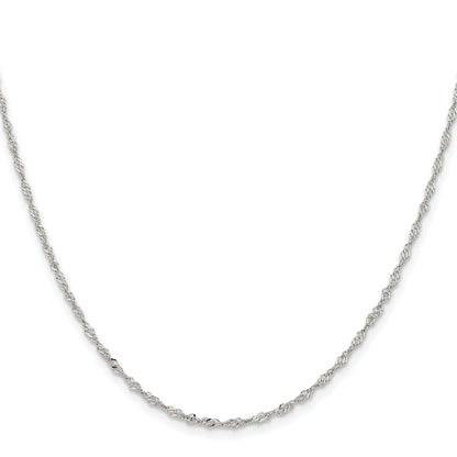 Stainless Steel Chisel Polished 2mm 18 Inch Singapore Chain Necklace