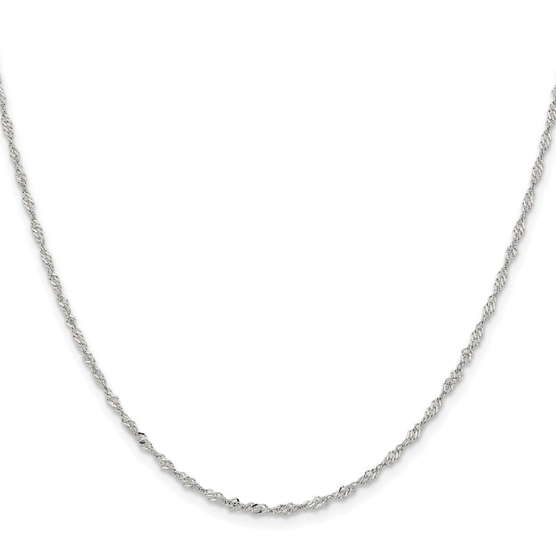 Stainless Steel Chisel Polished 2mm 20 Inch Singapore Chain Necklace