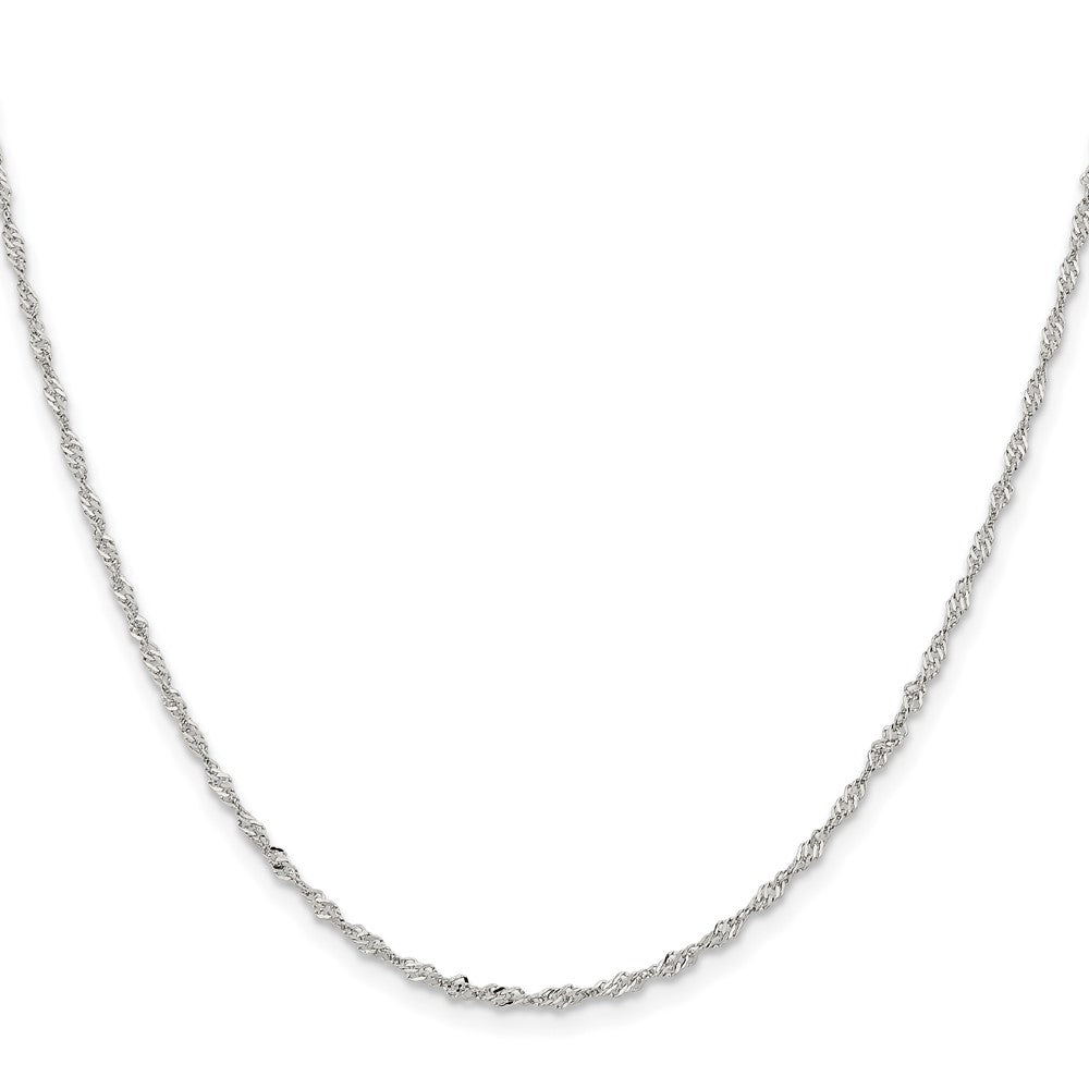 Stainless Steel Chisel Polished 2mm Singapore Chain Necklace