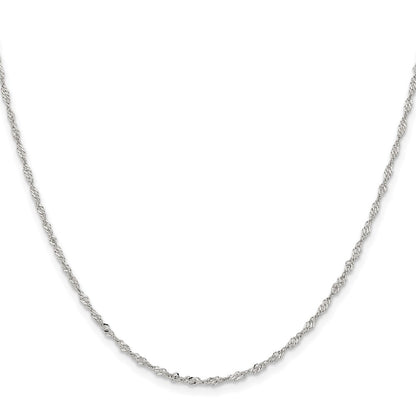 Stainless Steel Chisel Polished 2mm Singapore Chain Necklace