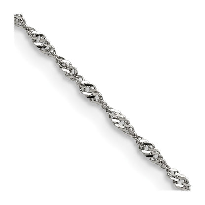 Stainless Steel Chisel Polished 2mm Singapore Chain Necklace