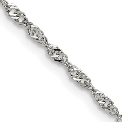 Stainless Steel Chisel Polished 2.5mm 24 Inch Singapore Chain Necklace