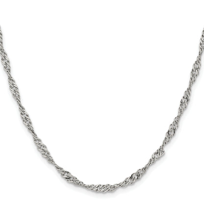 Stainless Steel Chisel Polished 3mm 20 Inch Singapore Chain Necklace
