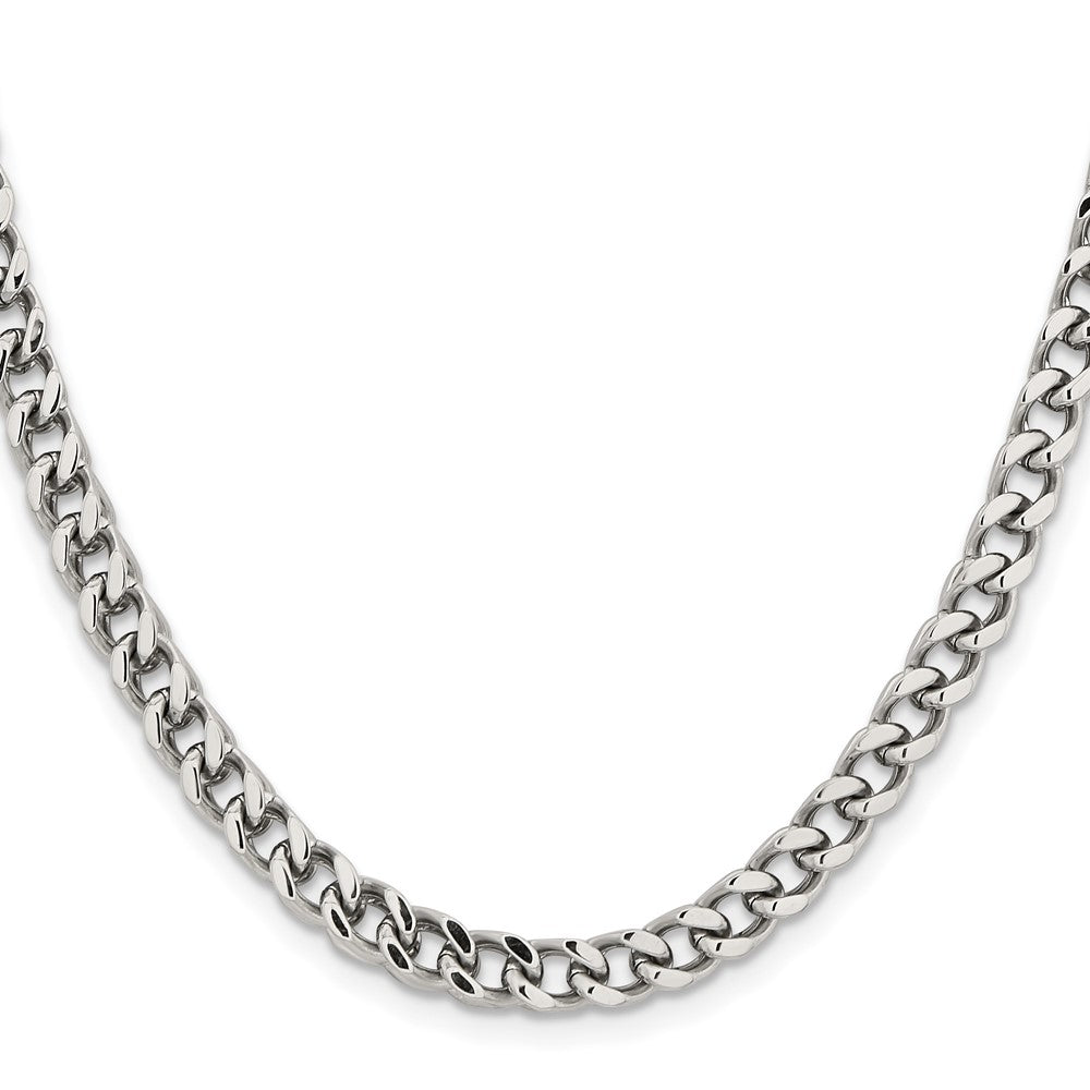 Stainless Steel Chisel Polished 5.5mm Franco Chain Necklace