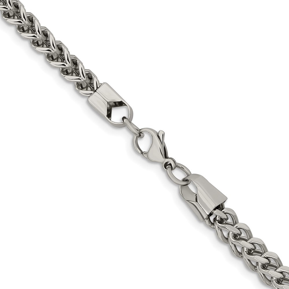 Stainless Steel Chisel Polished 5.5mm Franco Chain Necklace