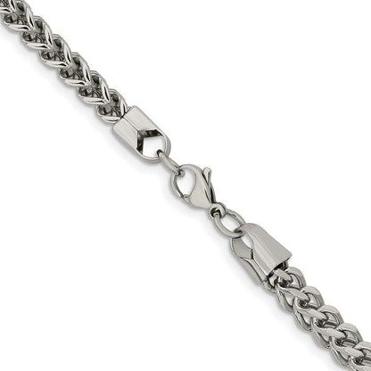 Stainless Steel Chisel Polished 5.5mm Franco Chain Necklace