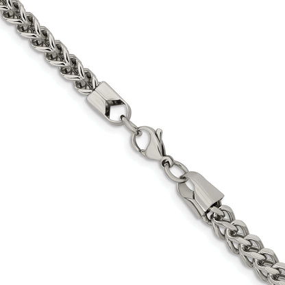 Stainless Steel Chisel Polished 5.5mm 24 Inch Franco Chain