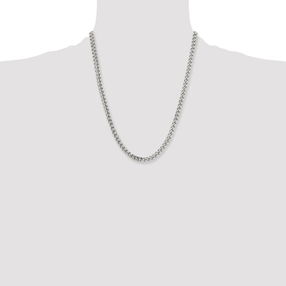 Stainless Steel Chisel Polished 5.5mm 22 Inch Franco Chain