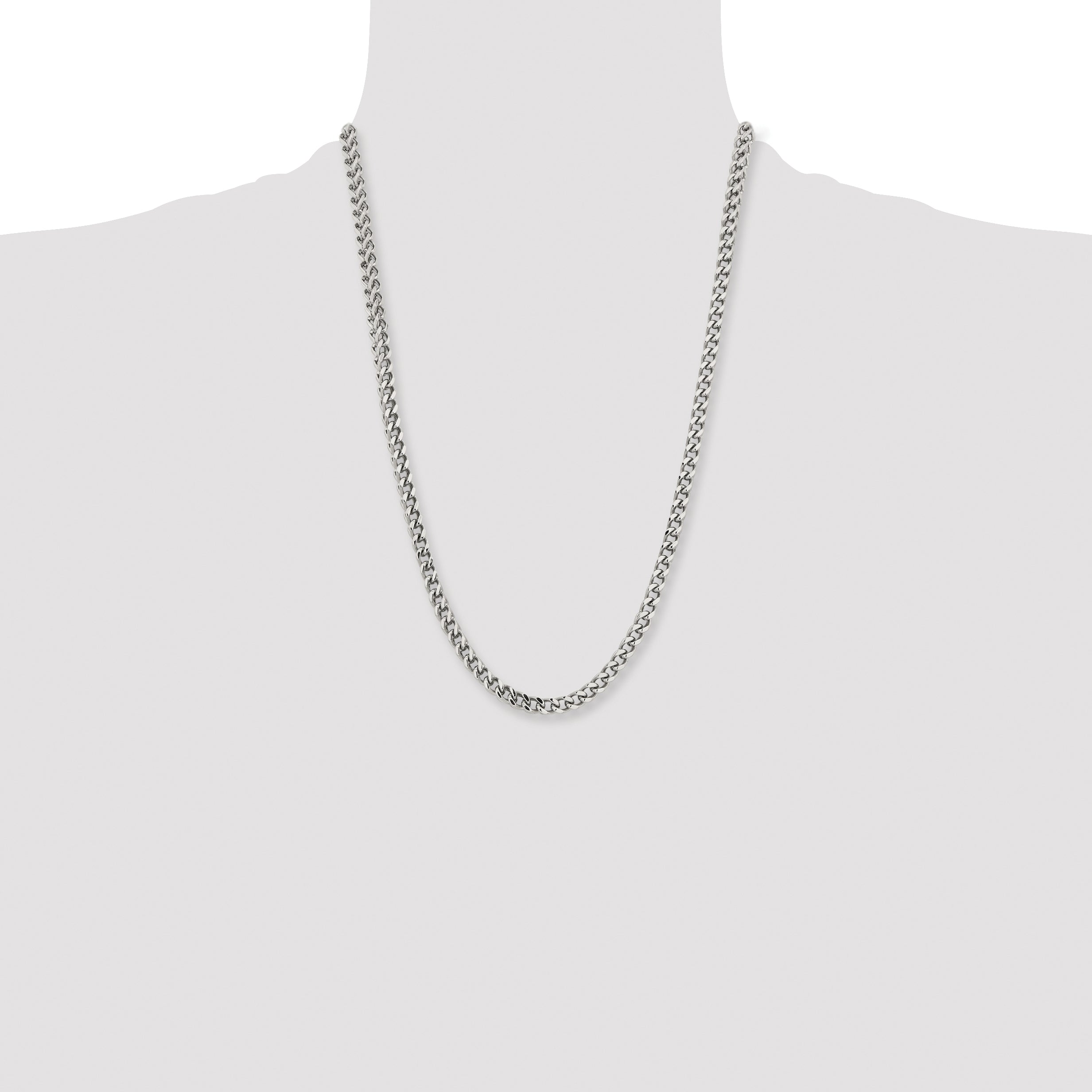 Stainless Steel Chisel Polished 5.5mm 24 Inch Franco Chain