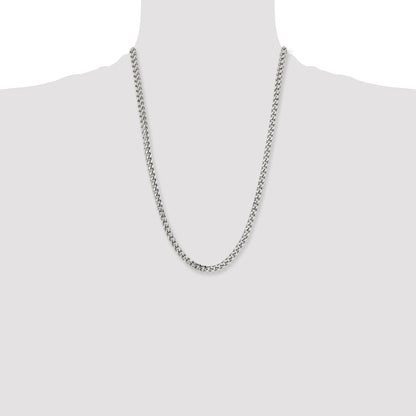 Stainless Steel Chisel Polished 5.5mm 24 Inch Franco Chain