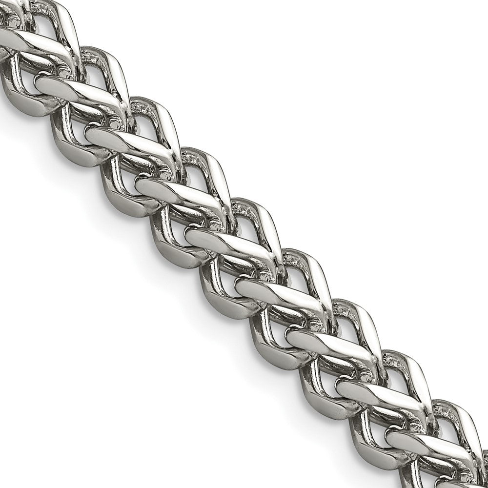 Stainless Steel Chisel Polished 5.5mm Franco Chain Necklace
