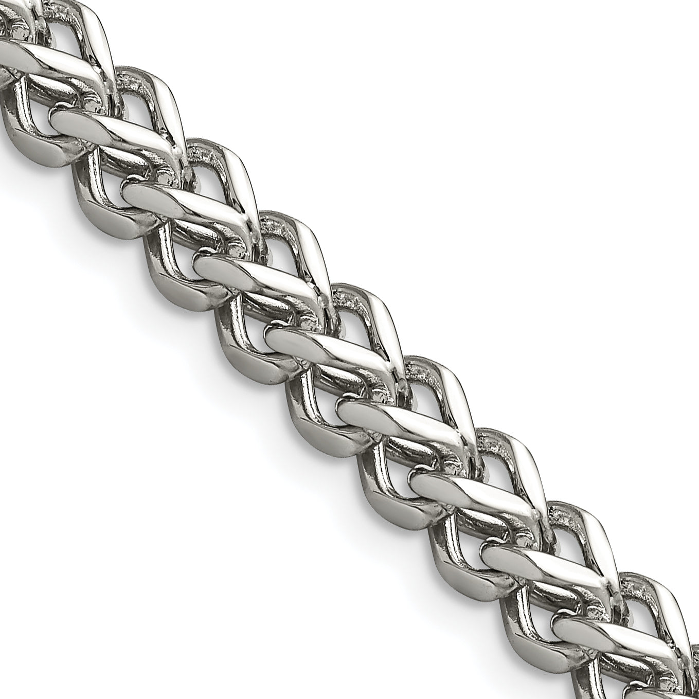 Stainless Steel Chisel Polished 5.5mm 24 Inch Franco Chain