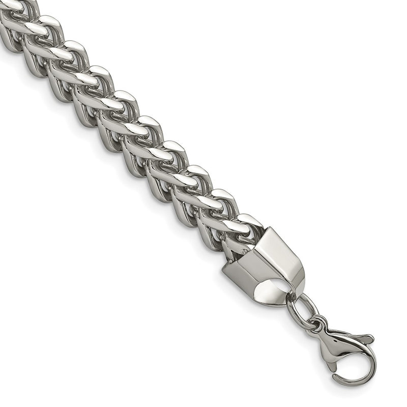 Stainless Steel Chisel Polished 6.75mm Franco Chain Bracelet