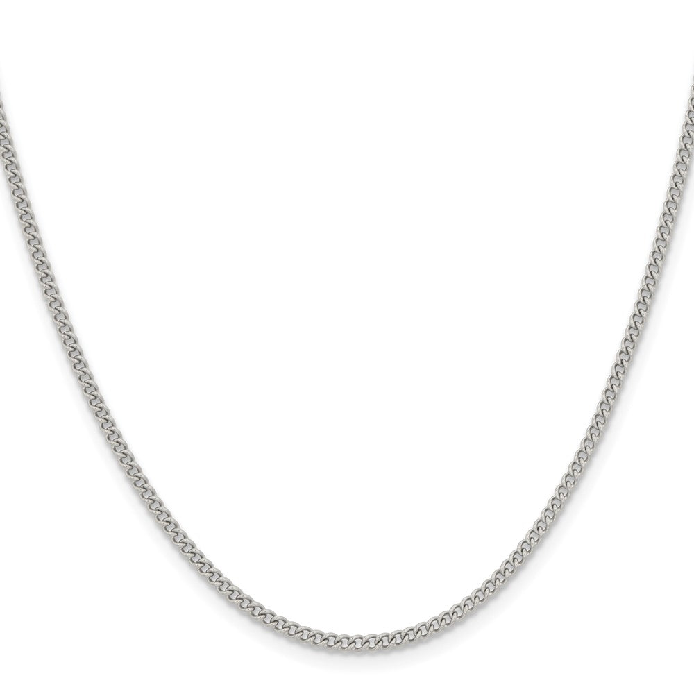 Stainless Steel Chisel Polished 2.25mm 20 Inch Round Curb Chain Necklace