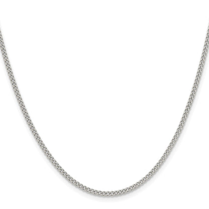 Stainless Steel Chisel Polished 2.25mm 20 Inch Round Curb Chain Necklace
