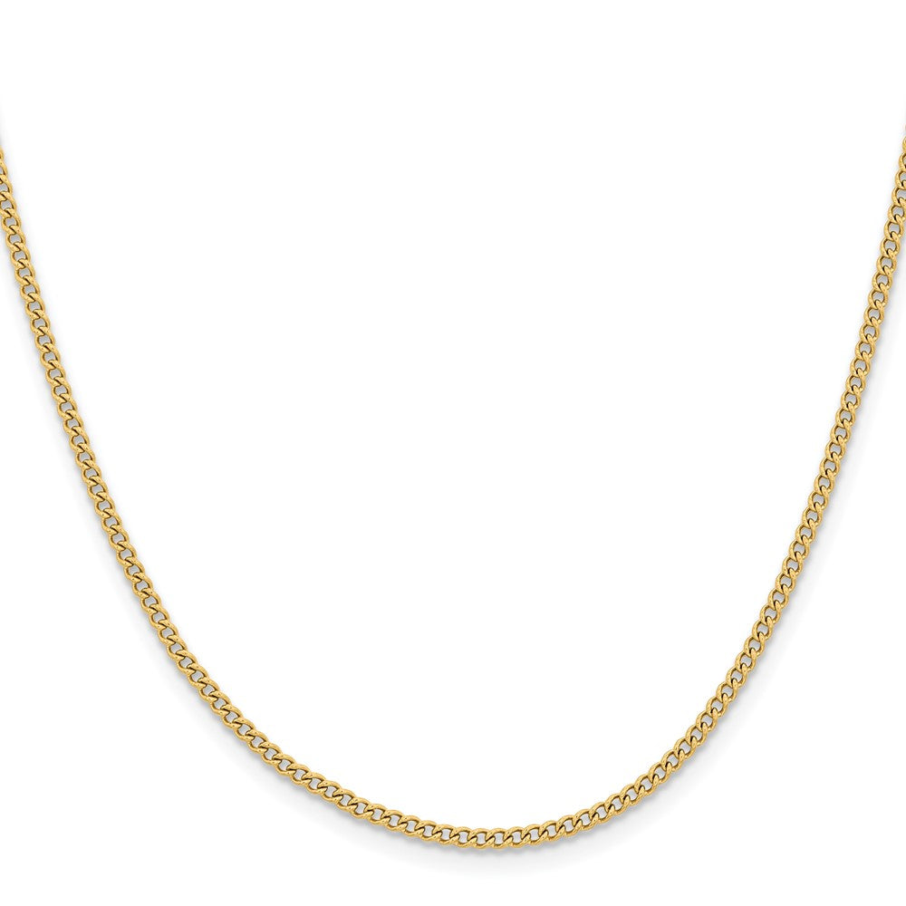 Stainless Steel Chisel Polished Yellow Ip-Plated 2.25mm 24 Inch Round Curb Chain Necklace
