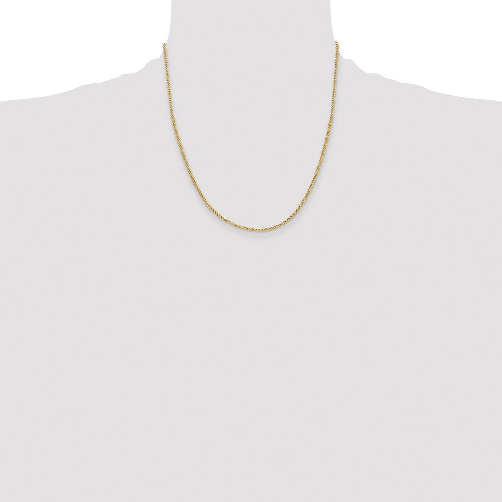 Stainless Steel Chisel Polished Yellow Ip-Plated 2.25mm 20 Inch Round Curb Chain Necklace
