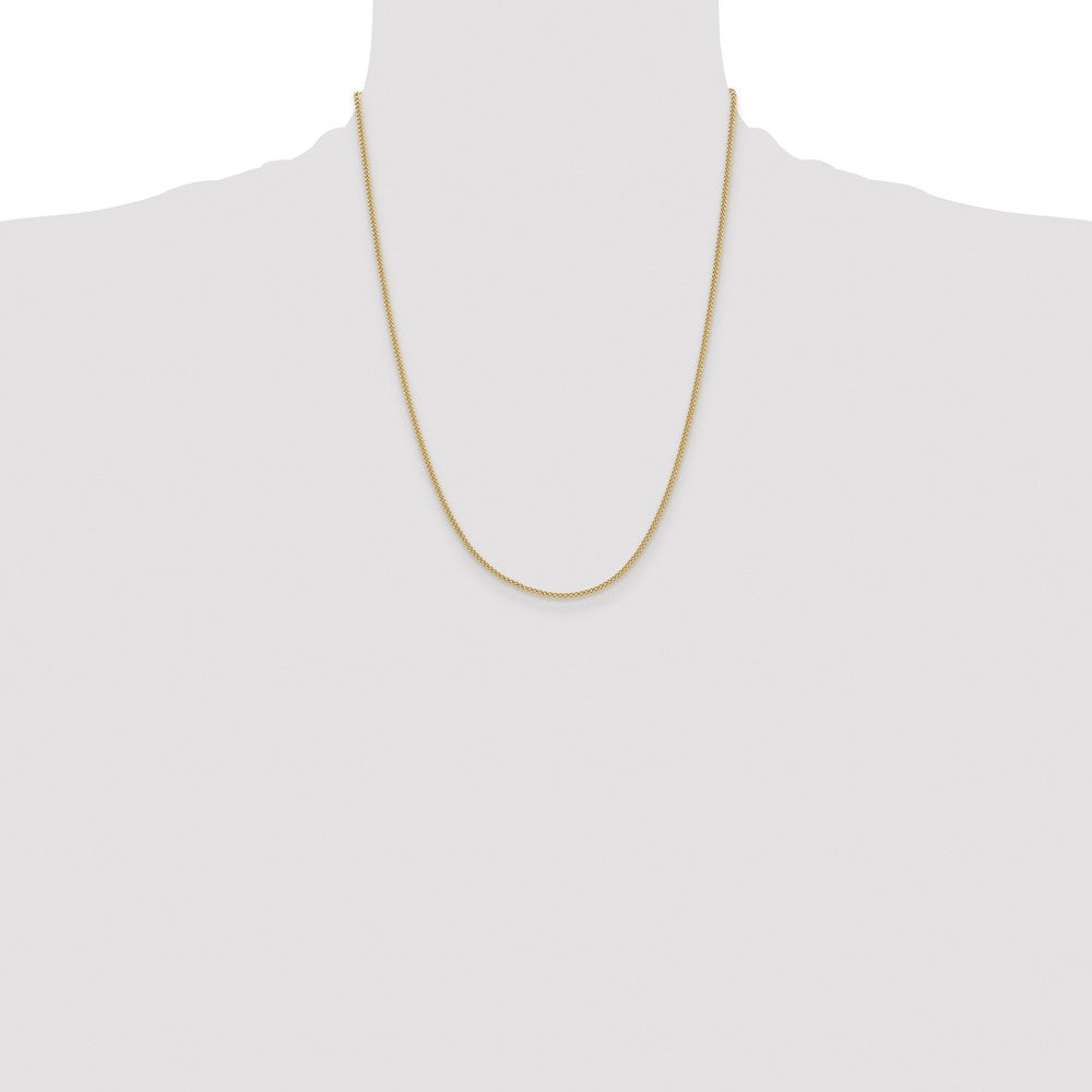 Stainless Steel Chisel Polished Yellow Ip-Plated 2.25mm 22 Inch Round Curb Chain Necklace