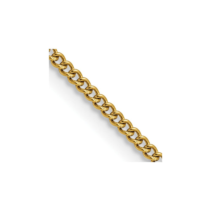 Stainless Steel Chisel Polished Yellow Ip-Plated 2.25mm 24 Inch Round Curb Chain Necklace