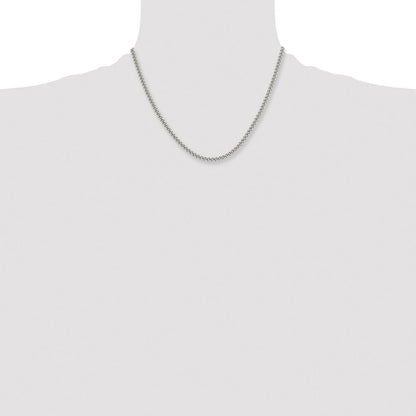 Stainless Steel Chisel Polished 4mm Round Curb Chain Necklace