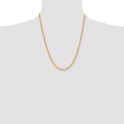 Stainless Steel Chisel Polished Yellow Ip-Plated 4mm 22 Inch Round Curb Chain Necklace