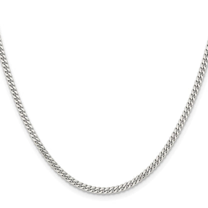 Stainless Steel Chisel Polished 3mm 22 Inch Curb Chain Necklace