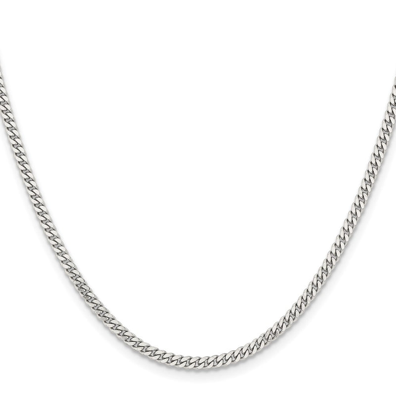 Stainless Steel Chisel Polished 3mm 22 Inch Curb Chain Necklace