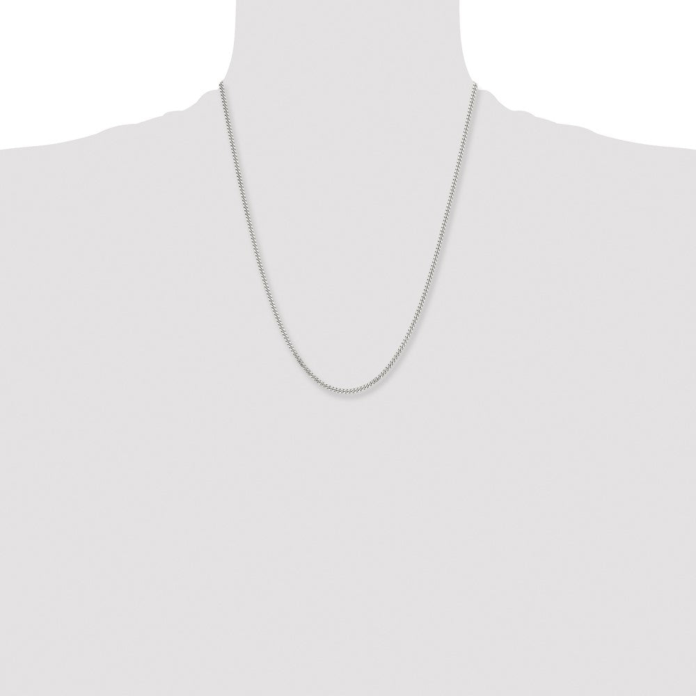 Stainless Steel Chisel Polished 3mm 22 Inch Curb Chain Necklace