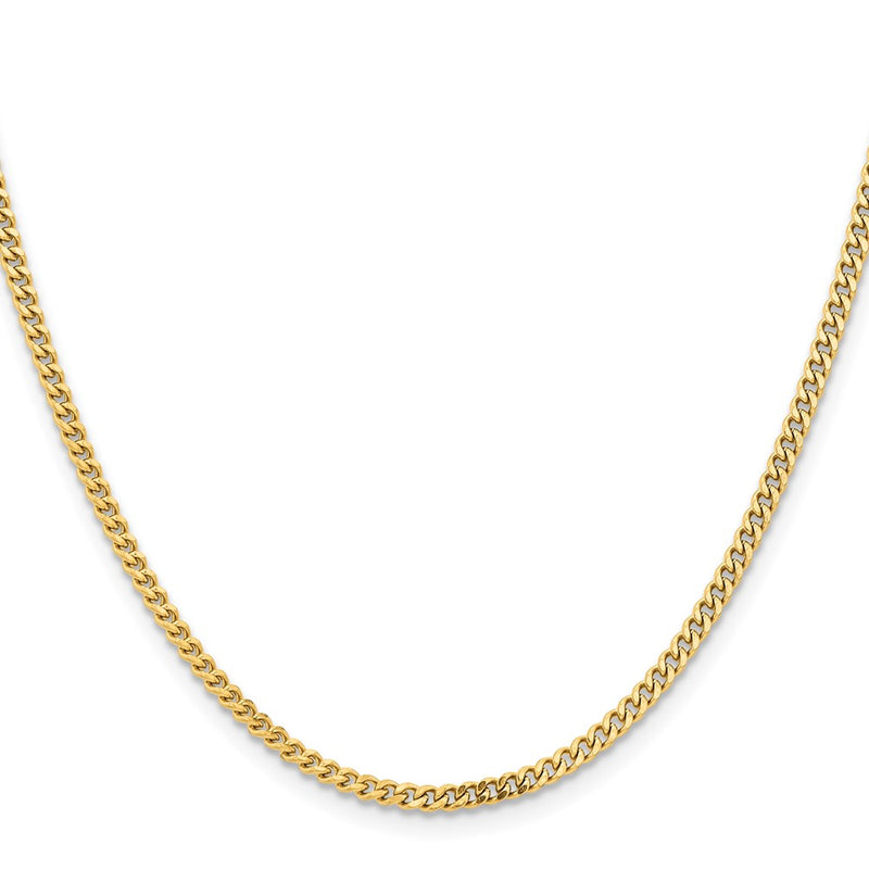 Stainless Steel Chisel Polished Yellow Ip-Plated 3mm 24 Inch Curb Chain Necklace
