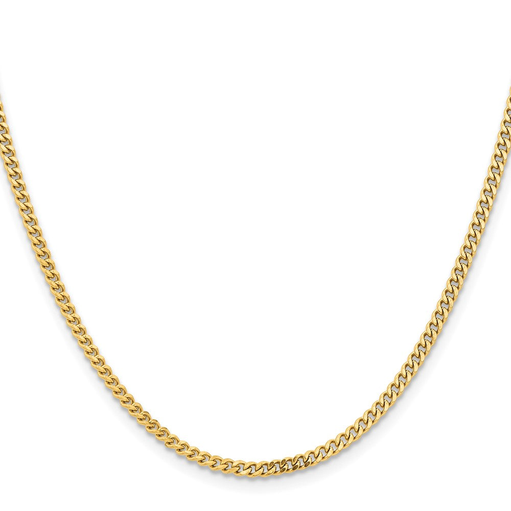 Stainless Steel Chisel Polished Yellow Ip-Plated 3mm 22 Inch Curb Chain Necklace