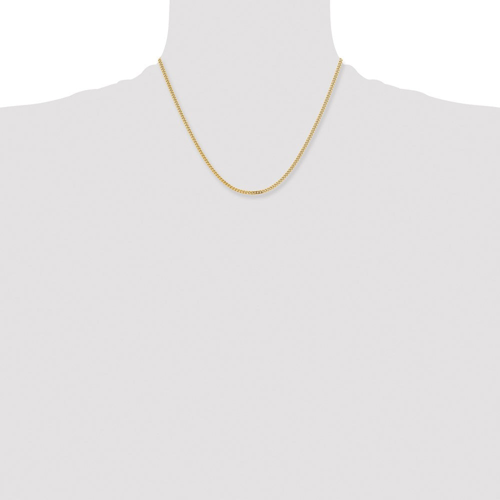 Stainless Steel Chisel Polished Yellow Ip-Plated 3mm Curb Chain Necklace