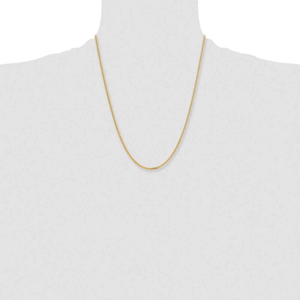 Stainless Steel Chisel Polished Yellow Ip-Plated 3mm 22 Inch Curb Chain Necklace