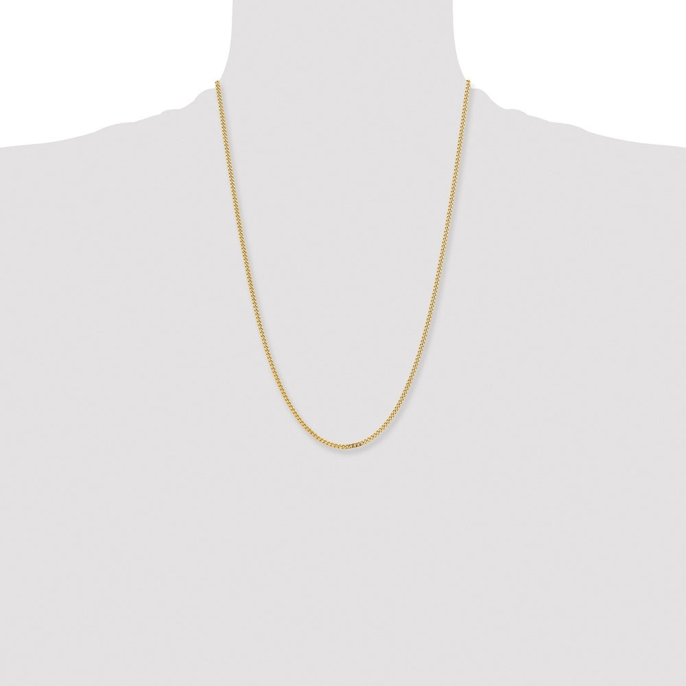 Stainless Steel Chisel Polished Yellow Ip-Plated 3mm 24 Inch Curb Chain Necklace