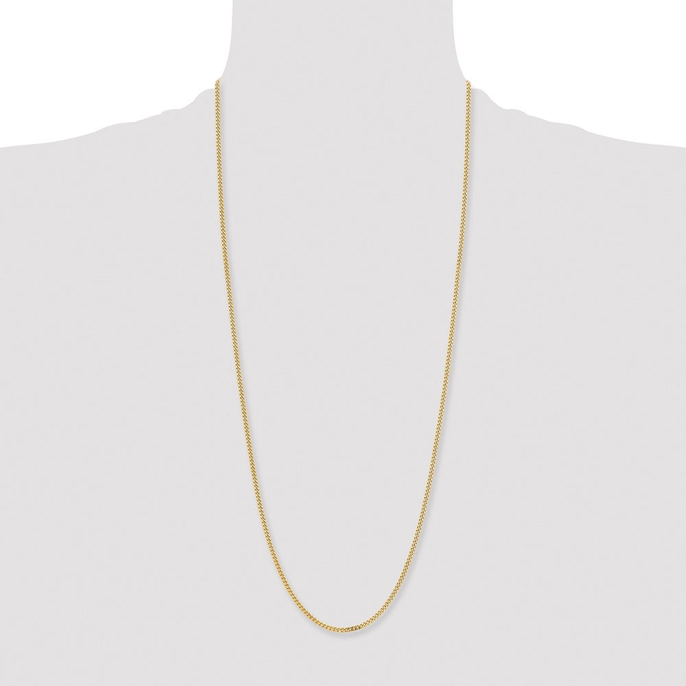 Stainless Steel Chisel Polished Yellow Ip-Plated 3mm 30 Inch Curb Chain Necklace