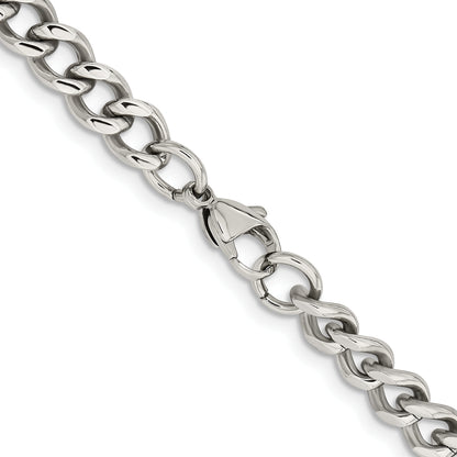 Stainless Steel Chisel Polished 7.5mm 24 Inch Curb Chain