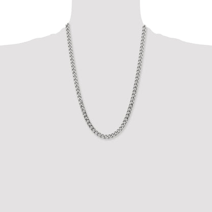 Stainless Steel Chisel Polished 7.5mm 24 Inch Curb Chain