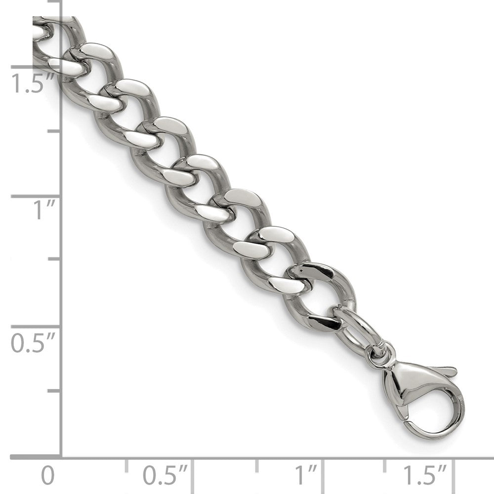 Stainless Steel Chisel Polished 7.5mm Curb Chain Bracelet